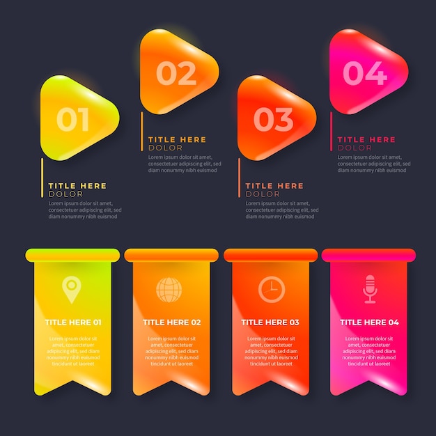 Free vector realistic glossy infographic elements