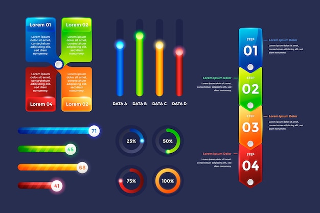 현실적인 광택 infographic 요소