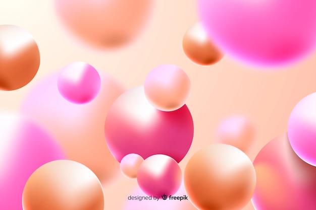 Free vector realistic glossy plastic balls background