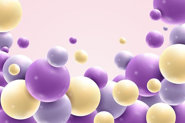 Free vector realistic glossy plastic balls background