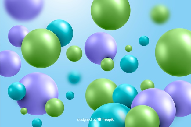 Realistic glossy plastic balls background