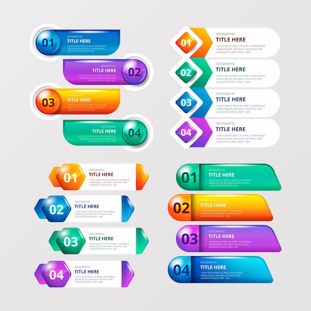 현실적인 광택 플라스틱 infographic 요소