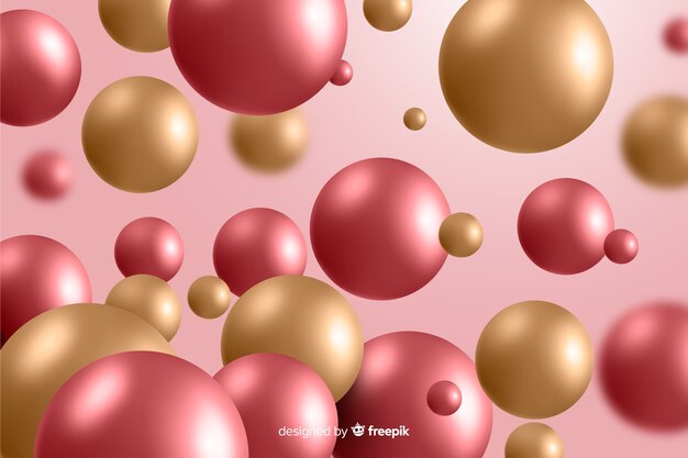 Realistic glossy plastic spheres background