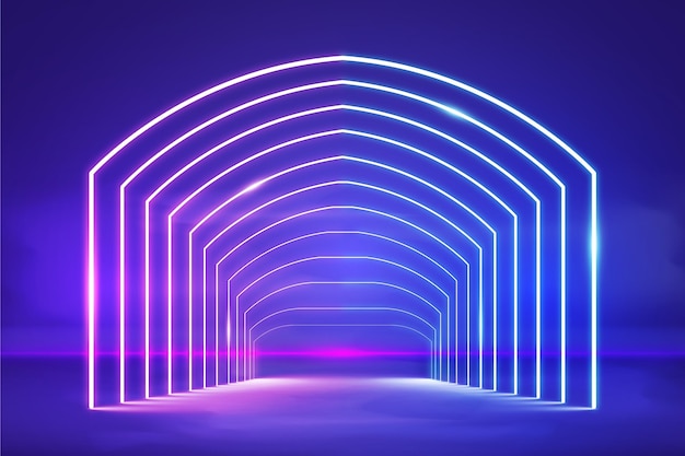 Realistic glowing neon lights background