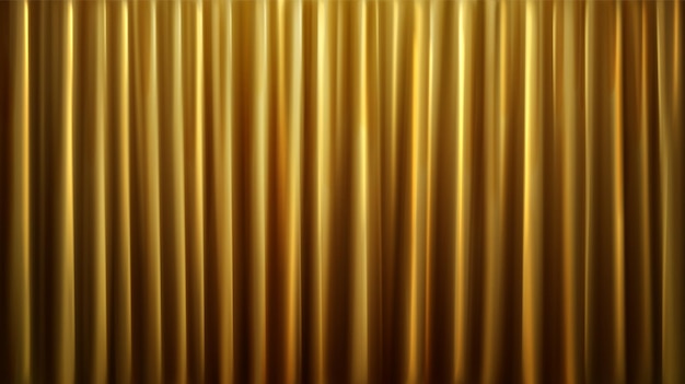 Free vector realistic gold cinema curtain background in vector