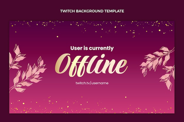 Free vector realistic gold glitter sweet 16 twitch background