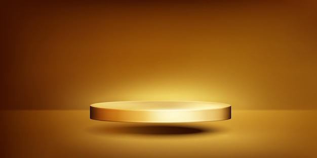 Realistic gold podium background