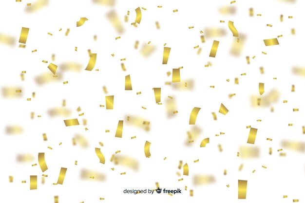 Realistic golden confetti background