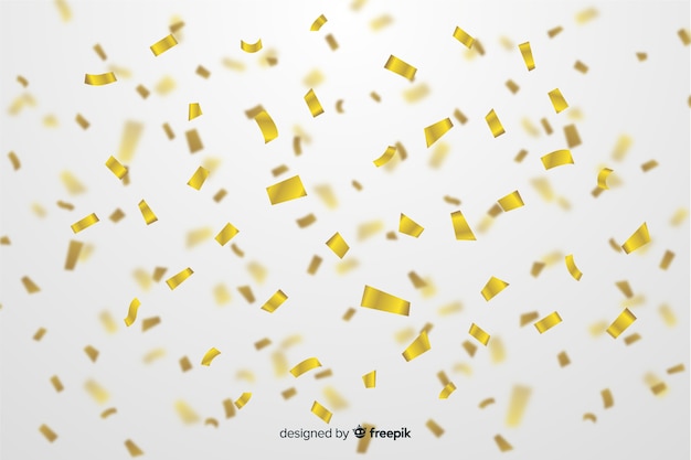 Free vector realistic golden confetti background