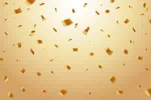 Free vector realistic golden confetti background