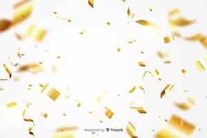 Free vector realistic golden confetti background