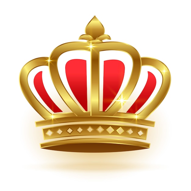 Vettore gratuito corona d'oro realistica per re o regina