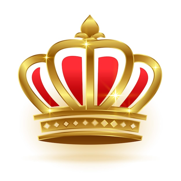 Realistic golden crown for king or queen