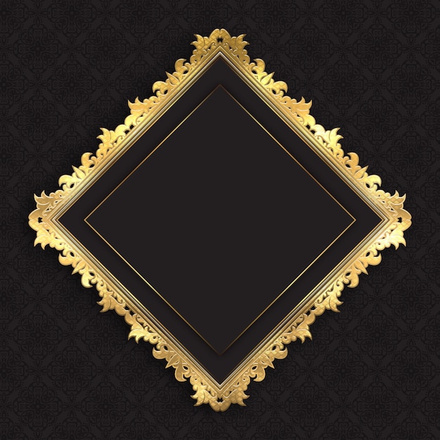 Free vector realistic golden frame design