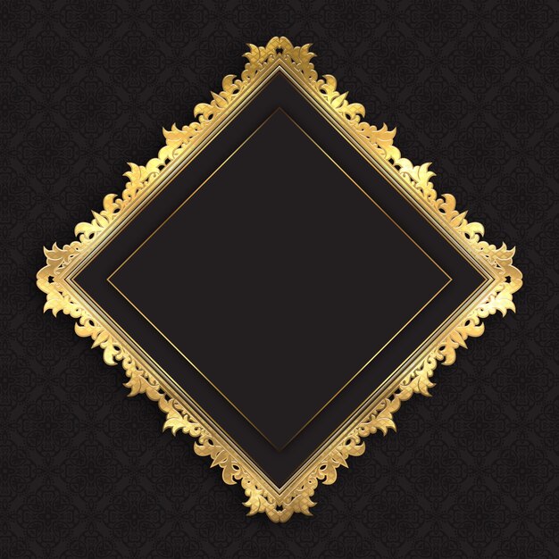 Realistic golden frame design