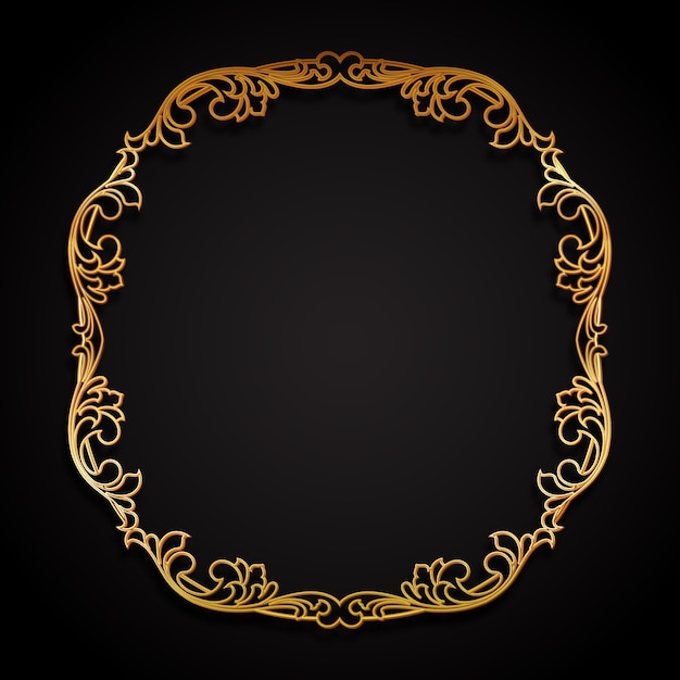 Realistic golden frame design