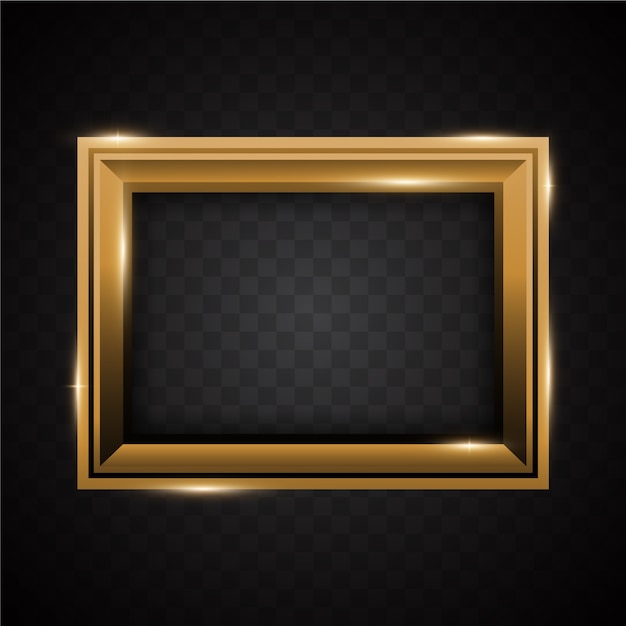 Realistic golden frame design
