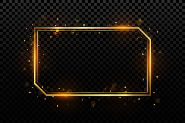 Free vector realistic golden frame design