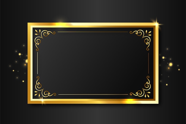 Free vector realistic golden frame design