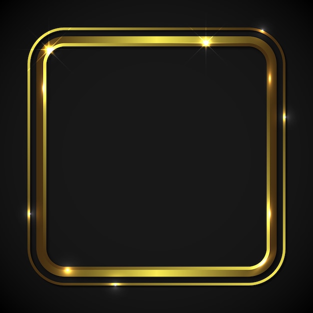 Realistic golden frame design