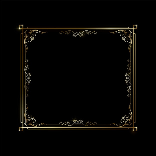 Free vector realistic golden frame design