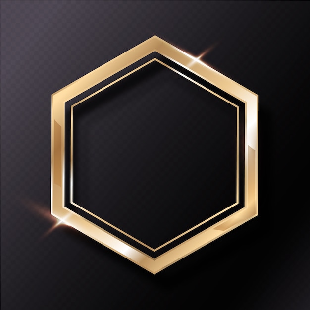 Free vector realistic golden frame design