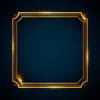 Free vector realistic golden frame design