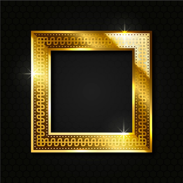 Realistic golden frame design