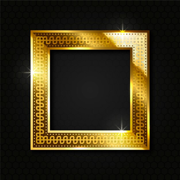 Realistic golden frame design