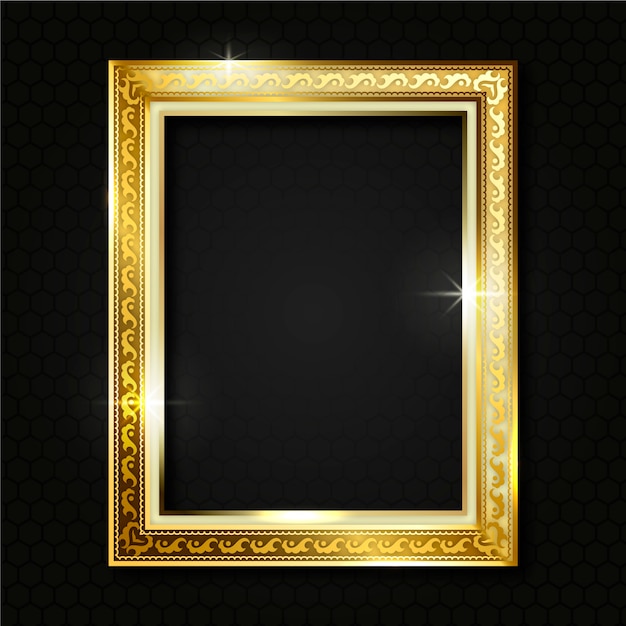 Realistic golden frame design