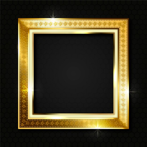 Realistic golden frame design