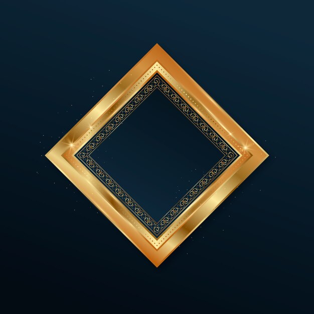 Realistic golden frame design