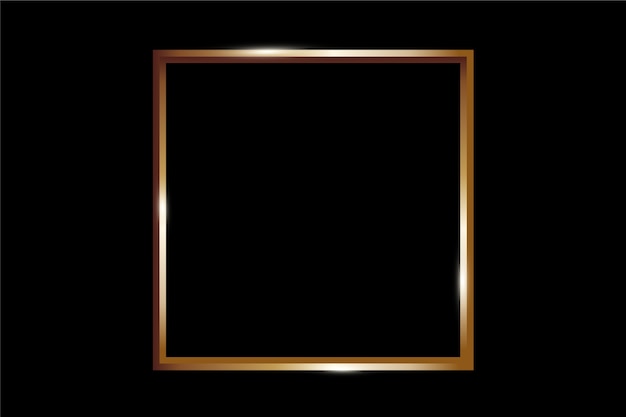 Free vector realistic golden frame design