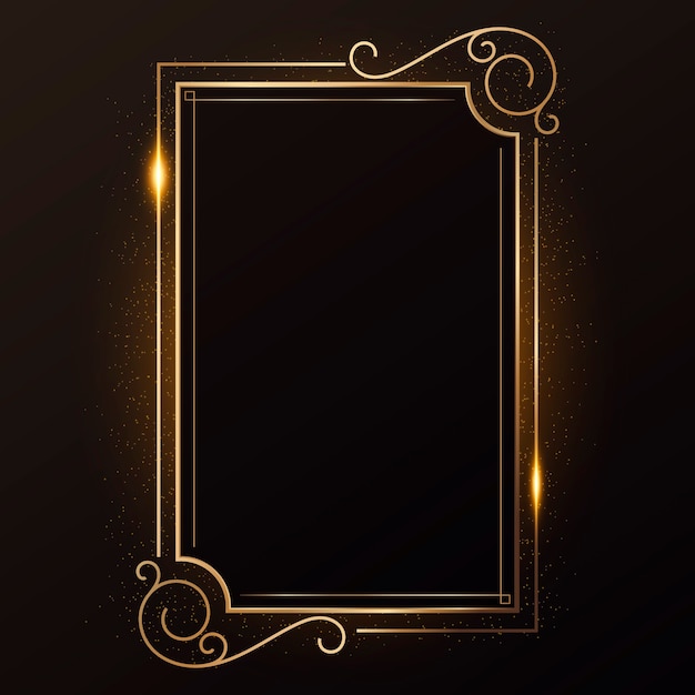 Realistic golden frame design