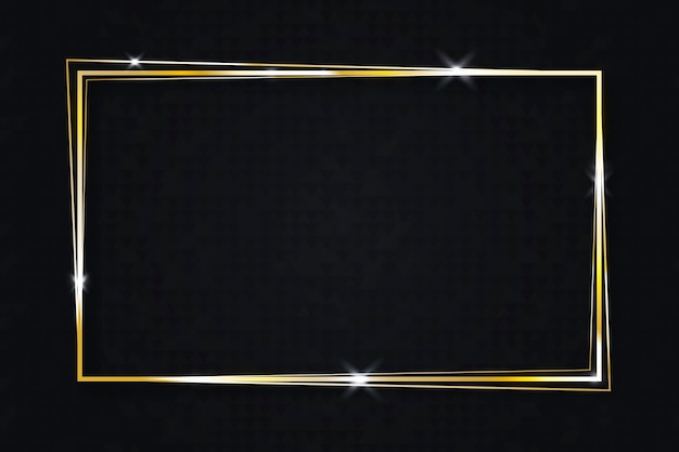 Realistic golden frame template