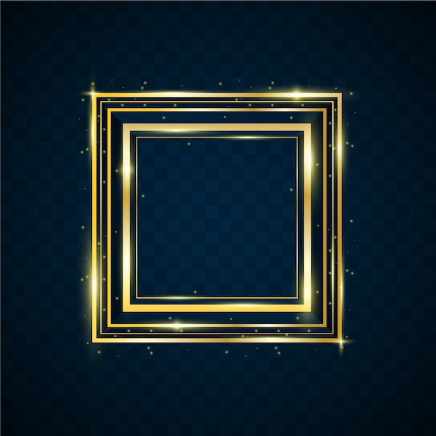 Free vector realistic golden frame template