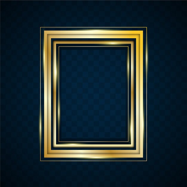 Realistic golden frame template