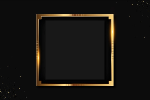 Realistic golden frame template