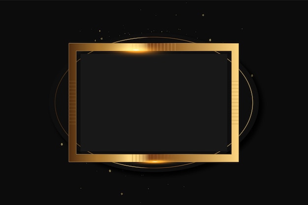 Realistic golden frame template