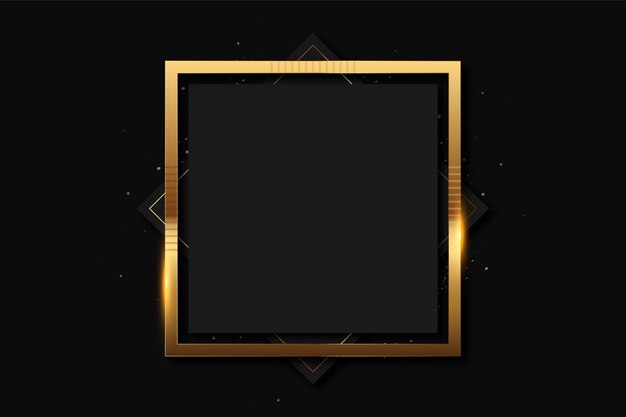 Realistic golden frame template