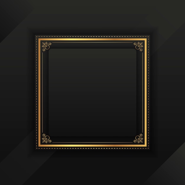 Free vector realistic golden frame template