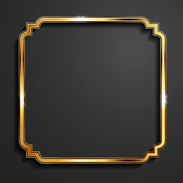 Realistic golden frame template