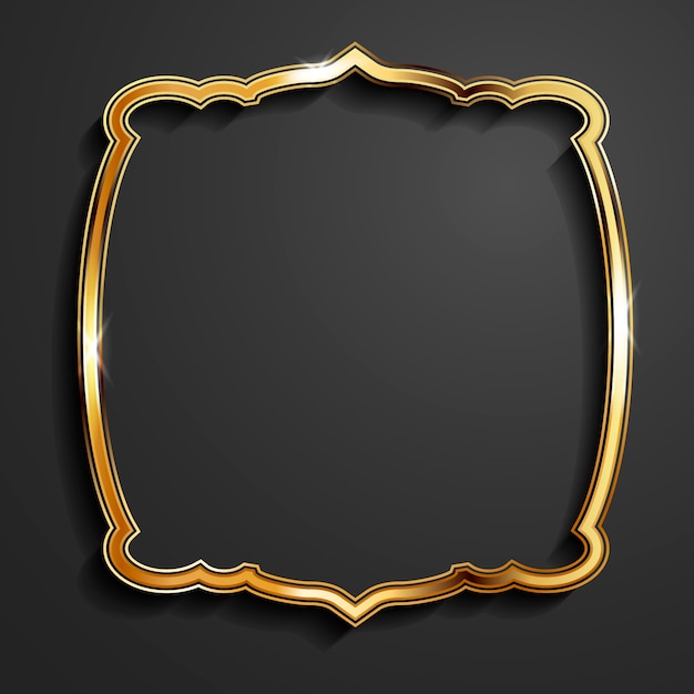 Realistic golden frame template