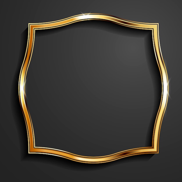 Free vector realistic golden frame template