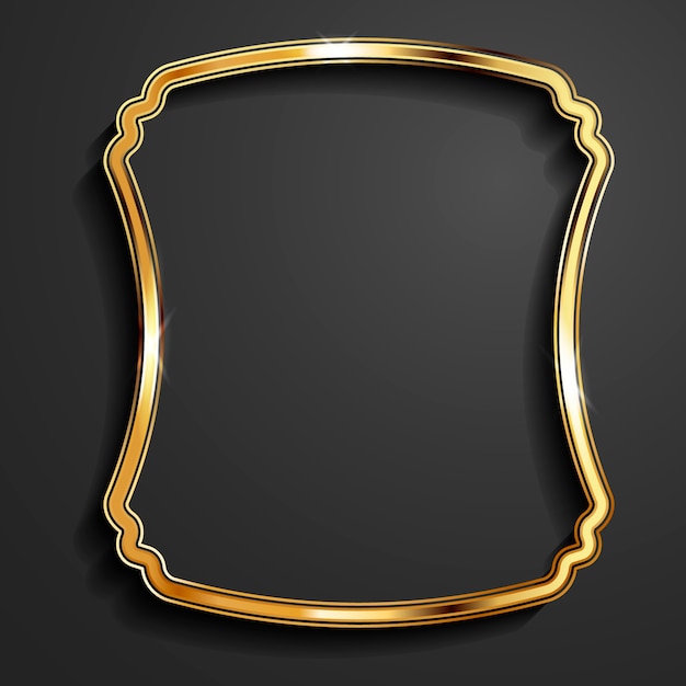 Realistic golden frame template