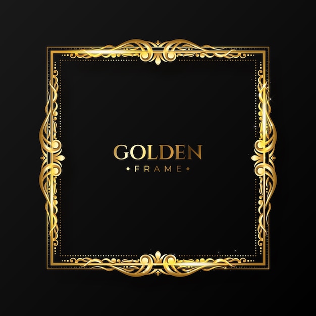 Free vector realistic golden frame template