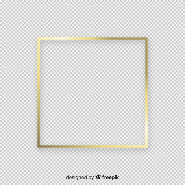 Realistic golden frame on transparent background