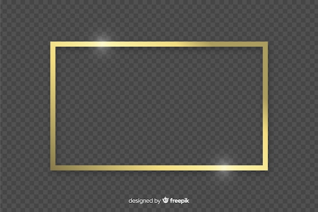 Realistic golden frame on transparent background