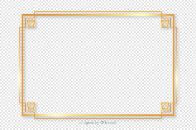 Бесплатное векторное изображение Реалистичная золотая рамка