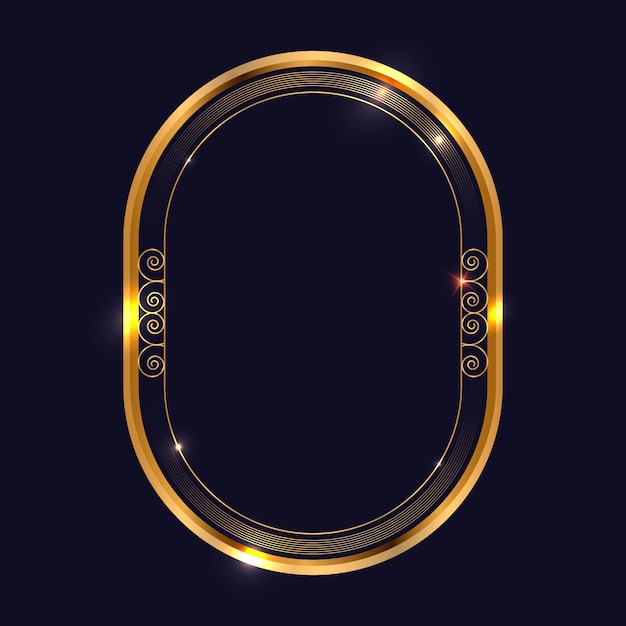 Free vector realistic golden frame